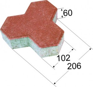 Gạch block tự chèn hình sao (chữ Y)-đỏ